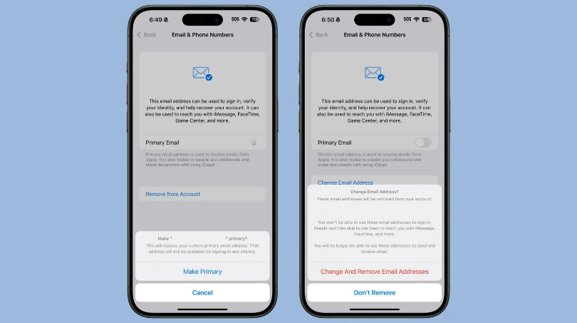 安图苹果手机维修分享苹果 iOS 18.1 支持设置“主要”邮箱地址并更改 iCloud 邮箱 